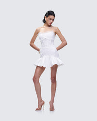 Kimi White Lace Corset Mini Dress