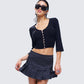 Kimmy Black Ribbed Cardigan Top