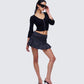 Kimmy Black Ribbed Cardigan Top