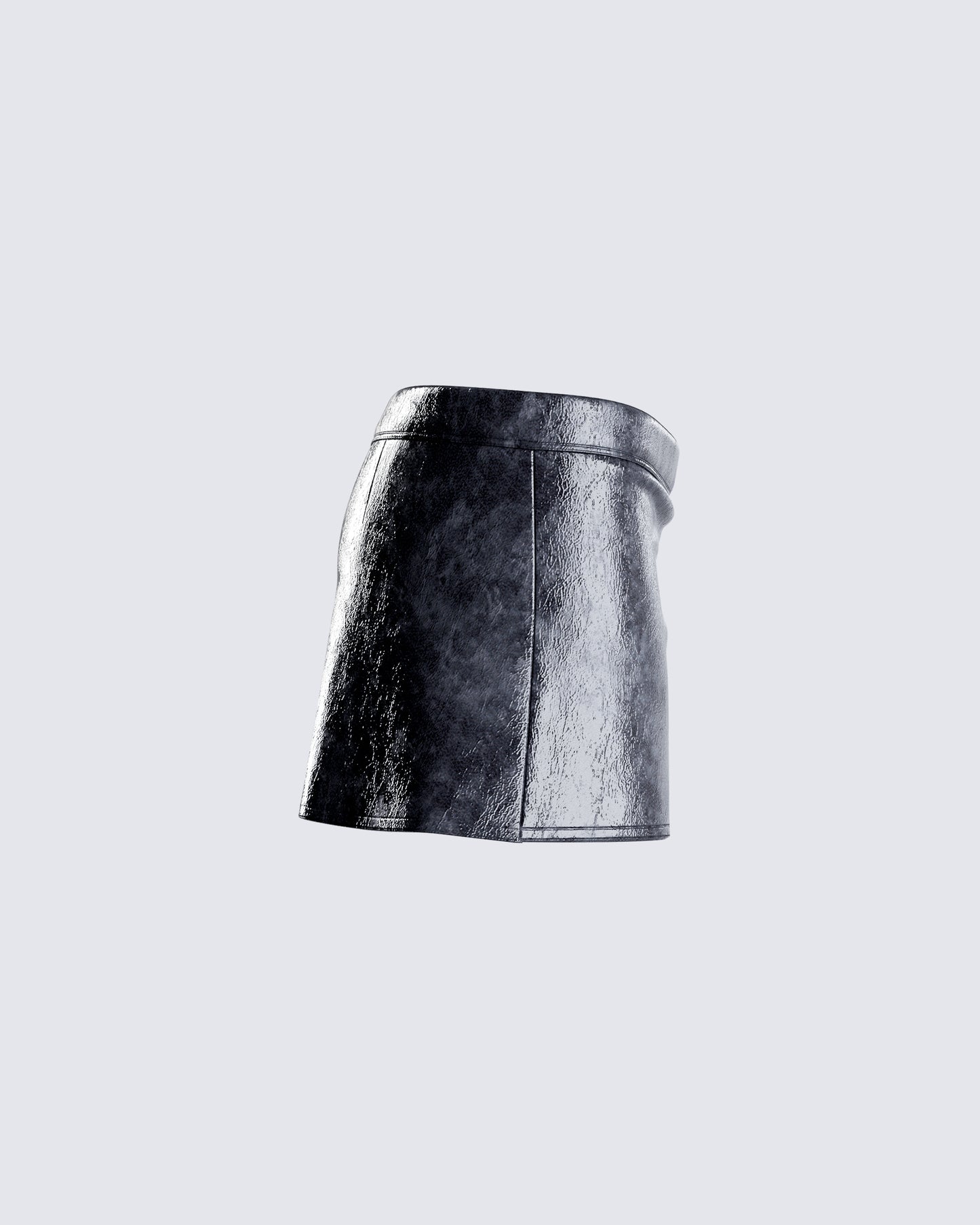 Fern Black Vegan Leather Mini Skirt