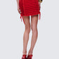 Kimona Red Ruffle Micro Mini Skirt