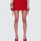 Kimona Red Ruffle Micro Mini Skirt