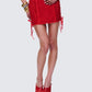 Kimona Red Ruffle Micro Mini Skirt