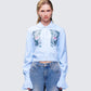 Kitty Blue Printed Cardigan model front