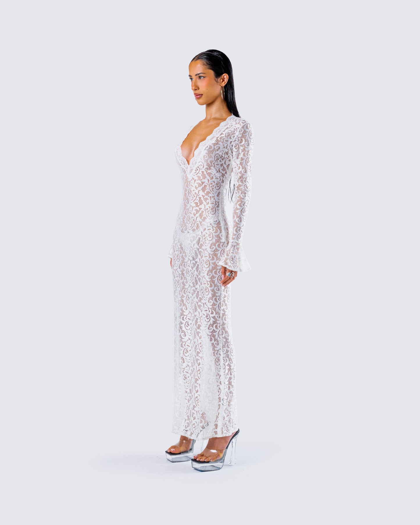 Kobina White Lace Maxi Dress