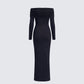 Kyan Black Off Shoulder Maxi Dress