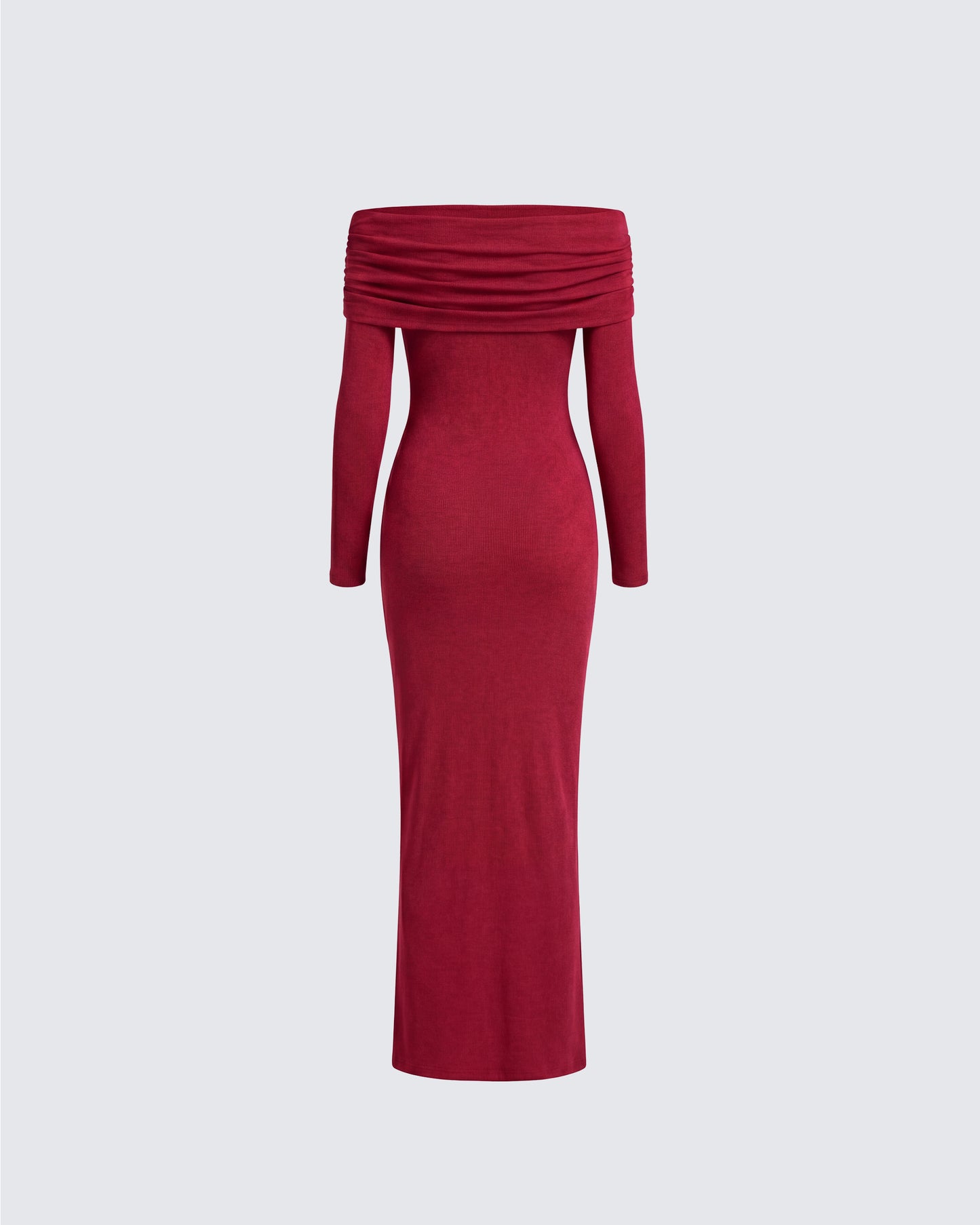 Kyan Burgundy Off Shoulder Maxi Dress