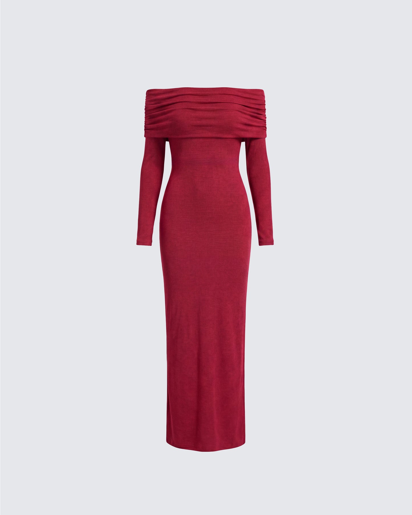 Kyan Burgundy Off Shoulder Maxi Dress
