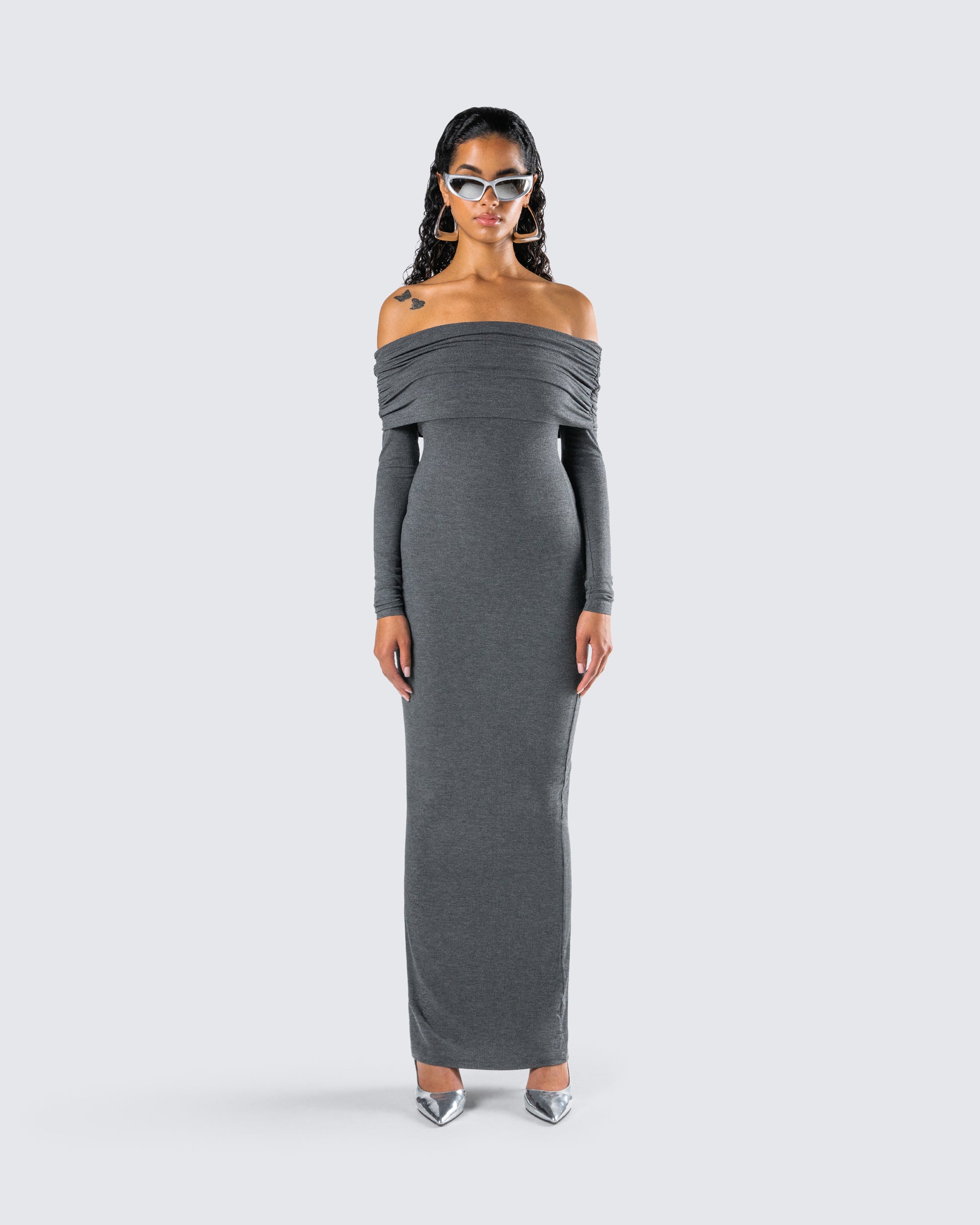 off the shoulder maxi dress near me Azura Off The Shoulder Maxi Dress | Burgundy | Womens