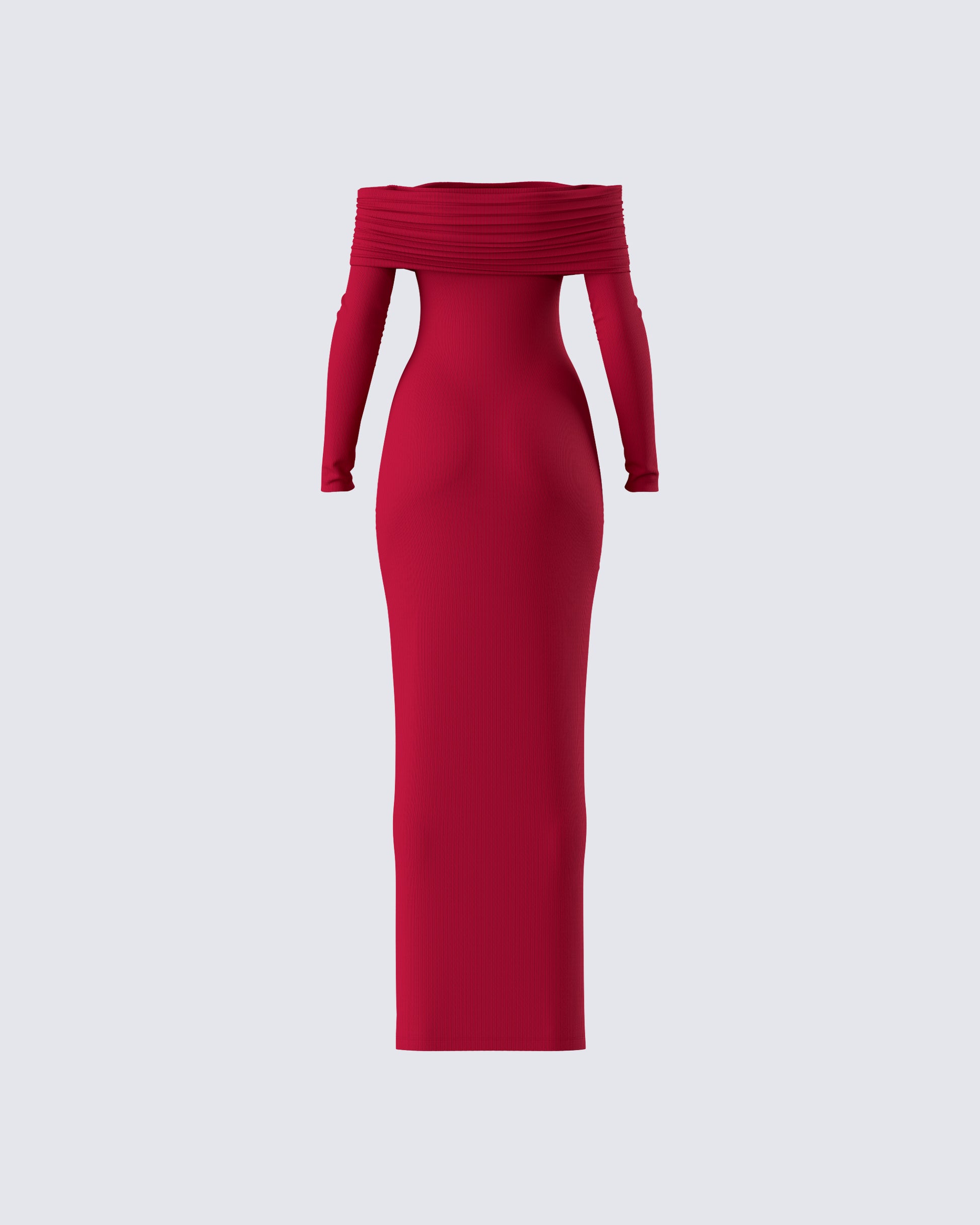 Burgundy Off Shoulder Maxi Dress - Ribbed Bodycon FINESSE Burgundy Off Shoulder Maxi Dress - Ribbed Bodycon FINESSE