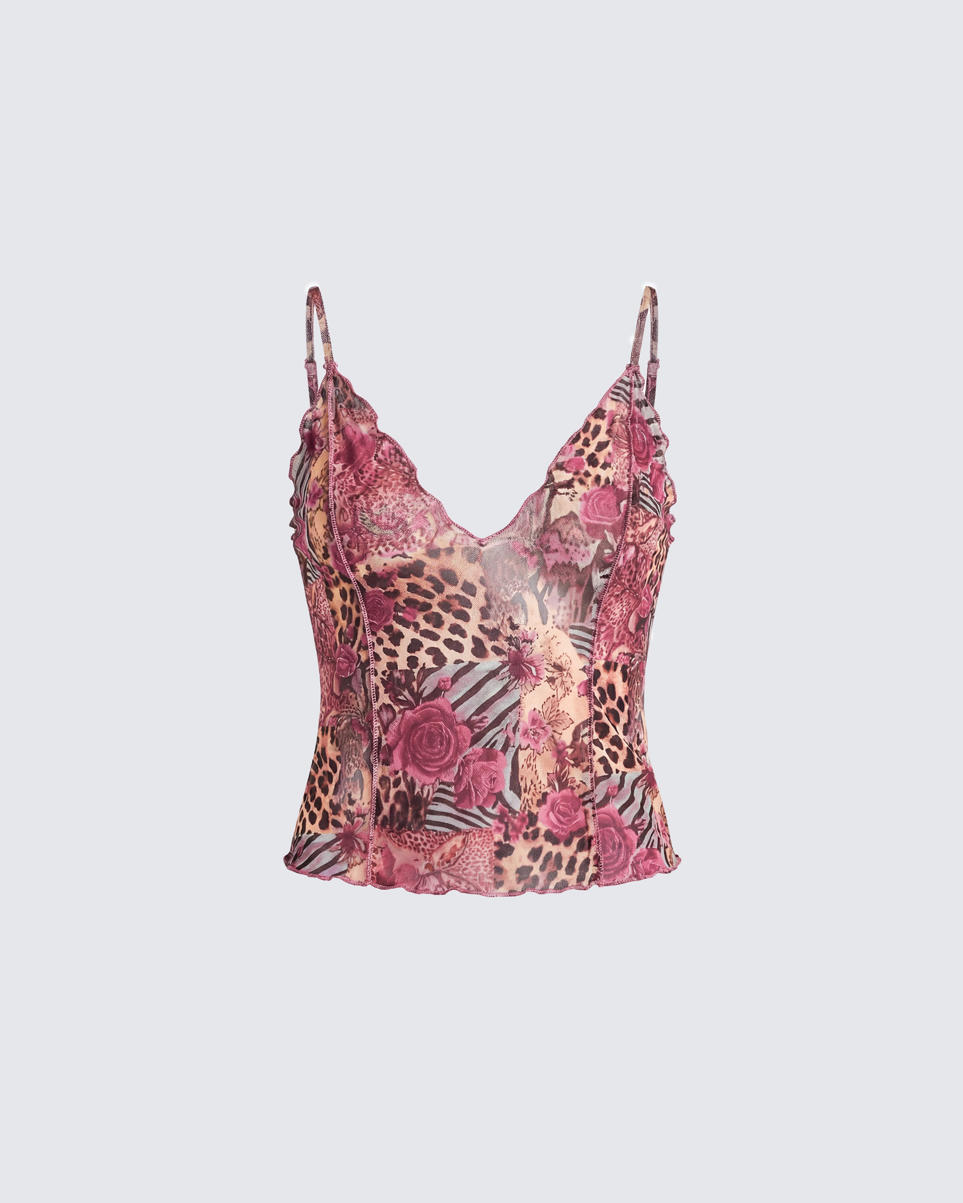 Kani Multi Printed Mesh Cami Top product front