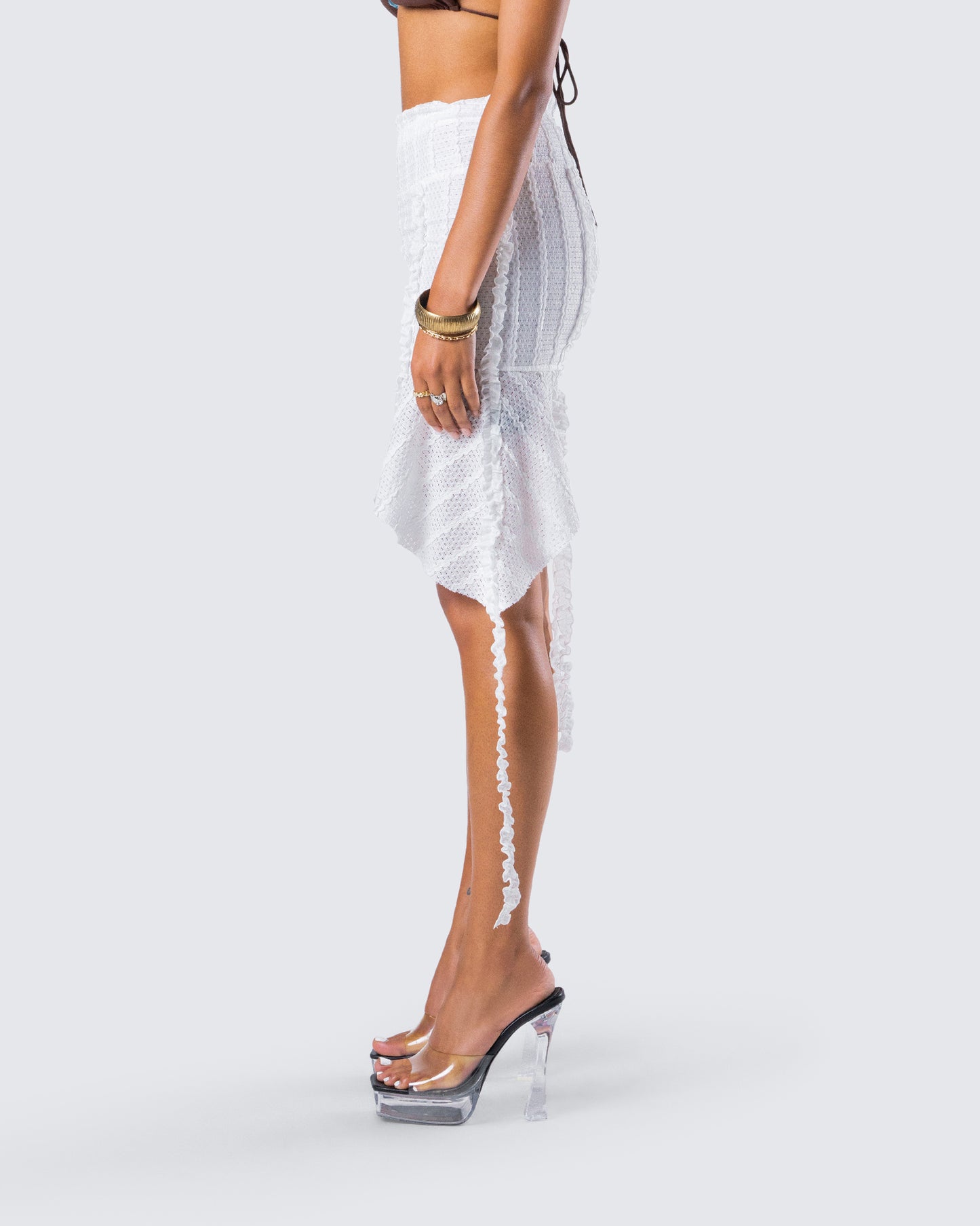 Landry White Ruffle Skirt