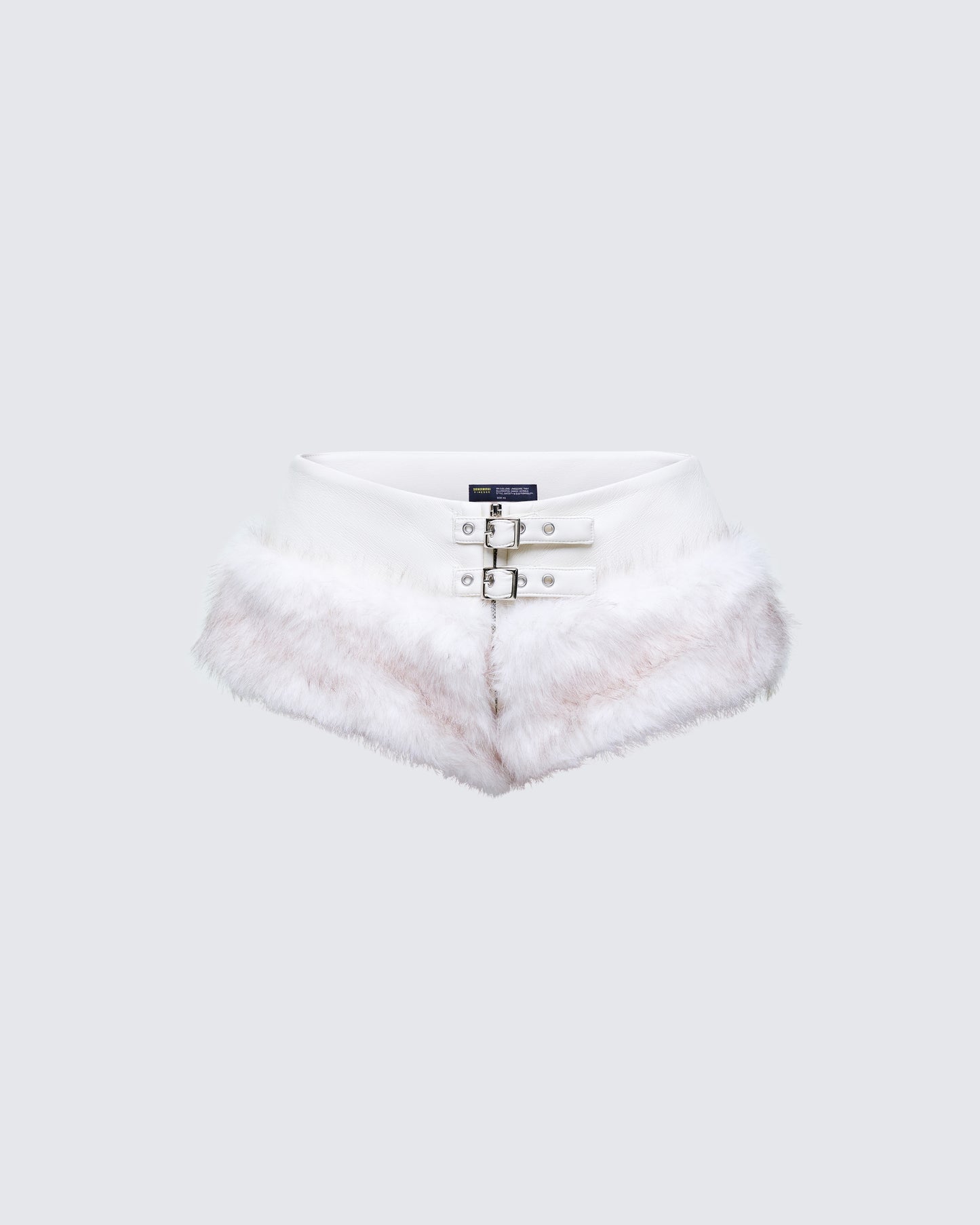 Larina White Faux Fur Micro Shorts product front