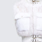 Larina White Faux Fur Sleeveless Jacket