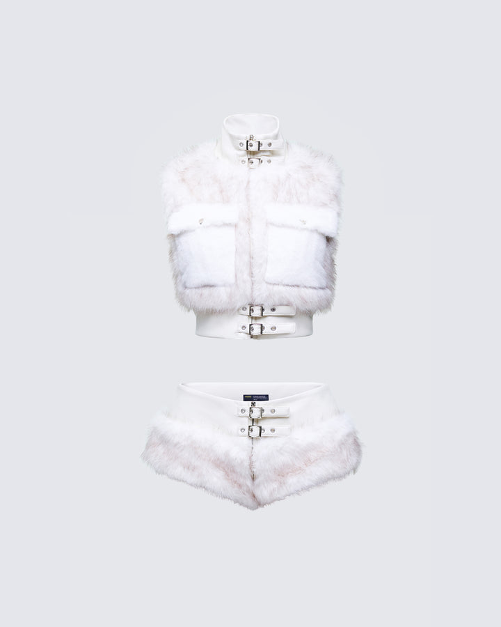 Larina White Fur Set product front