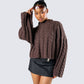 Larissa Brown Cable Knit Sweater
