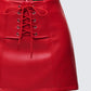 Lasita Red Vegan Leather Mini Skirt