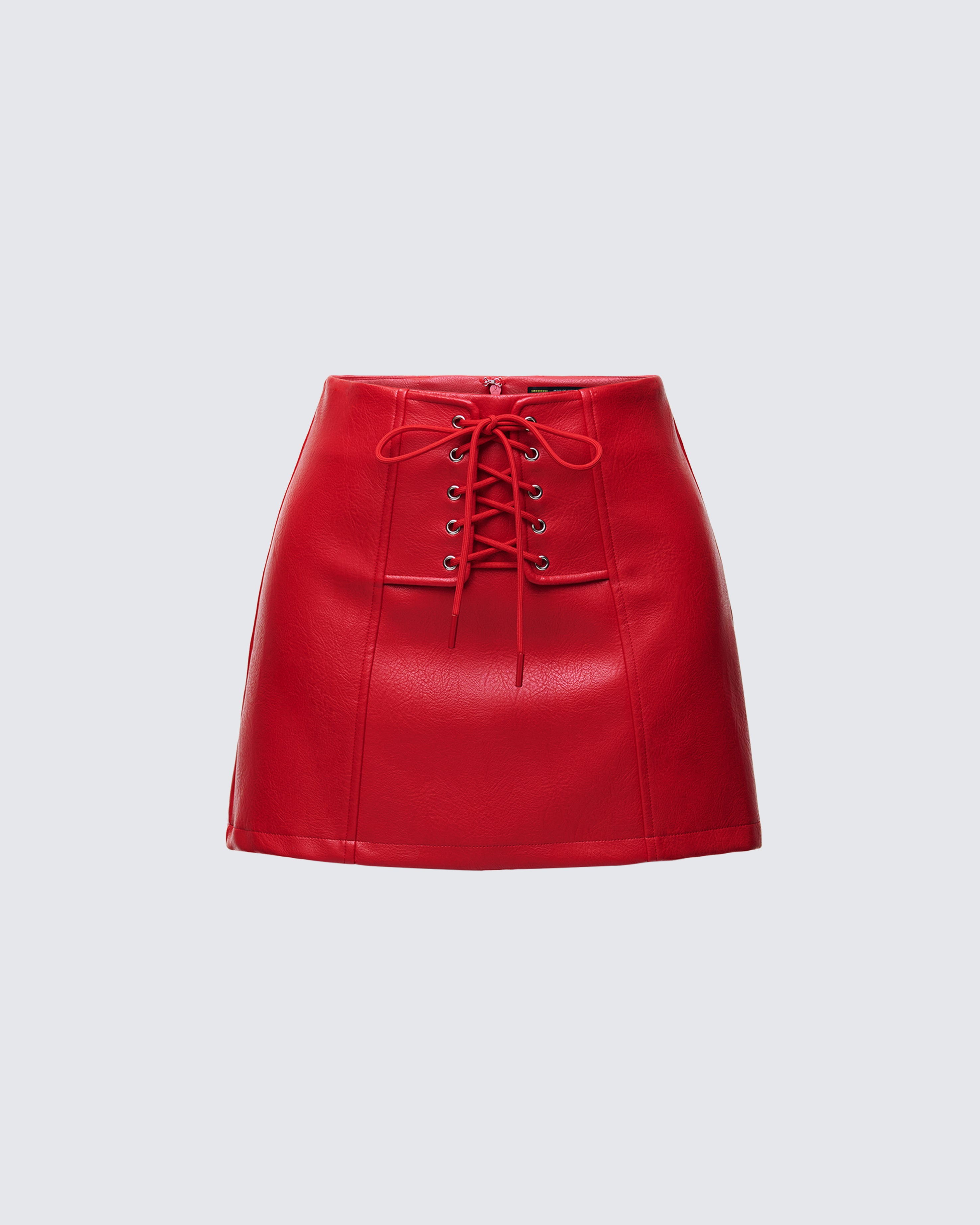 Lasita Red Vegan Leather Mini Skirt – FINESSE