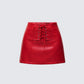 Lasita Red Vegan Leather Mini Skirt