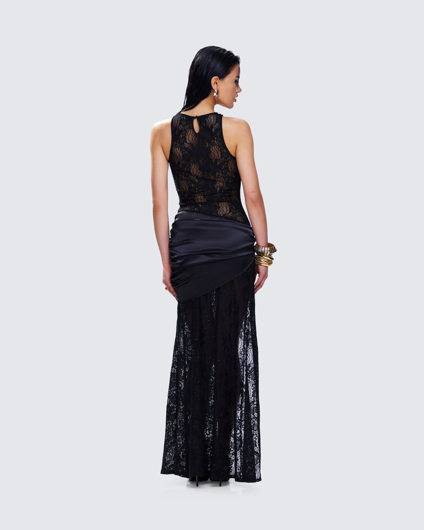 Lavinia Black Lace Cut Out Maxi Dress