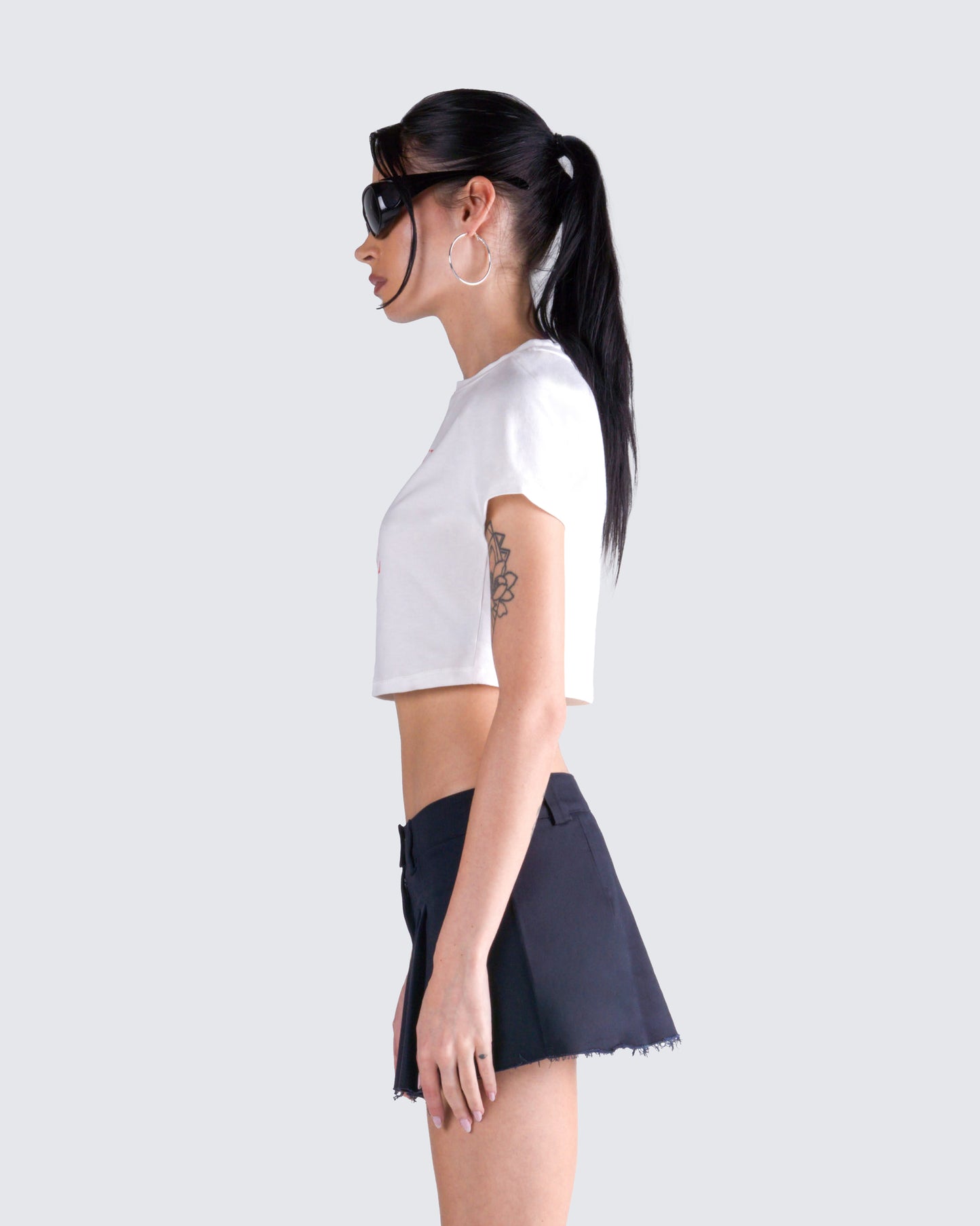 Leela White Jersey Graphic Top