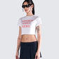 Leela White Jersey Graphic Top