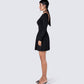 Leen Black Low Back Mini Dress