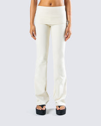 Leia Cream Foldover Legging