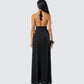 Leida Black Halter Maxi Dress