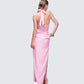 Lenora Pink Lace Detail Maxi Dress