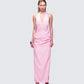 Lenora Pink Lace Detail Maxi Dress model front