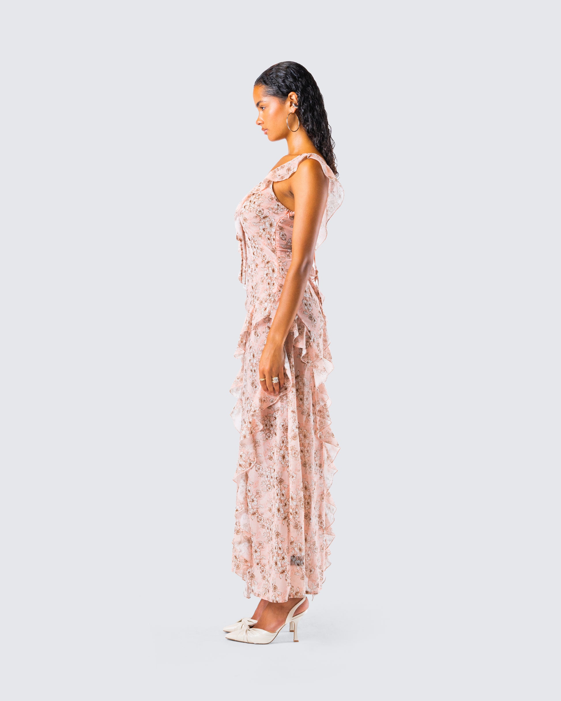 Peach Floral Maxi Dress Peach Floral Maxi Dress