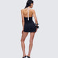 Lesia Black Halter Tennis Dress