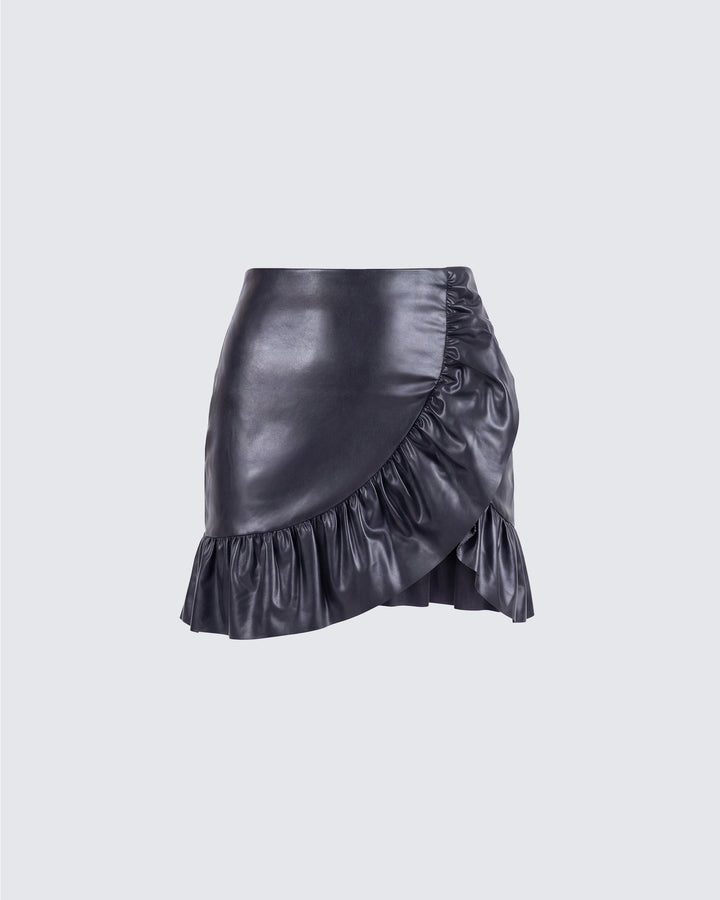 Lexi Black Vegan Leather Skirt