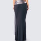 Leylany Black Draped Maxi Skirt