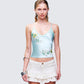 Lila Green Embellished Satin Cami Top model front