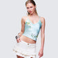 Lila Green Embellished Satin Cami Top