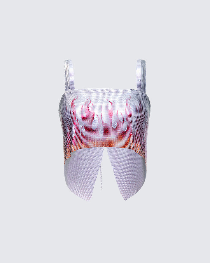 Lilia Multi Flame Chainmail Top product front