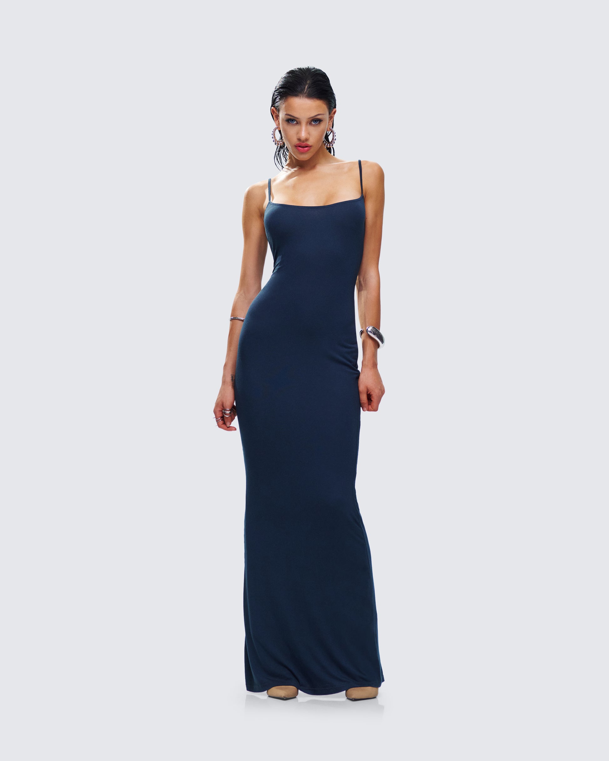 Teal Maxi Dress - Bodycon Spaghetti Strap FINESSE Teal Maxi Dress - Bodycon Spaghetti Strap FINESSE