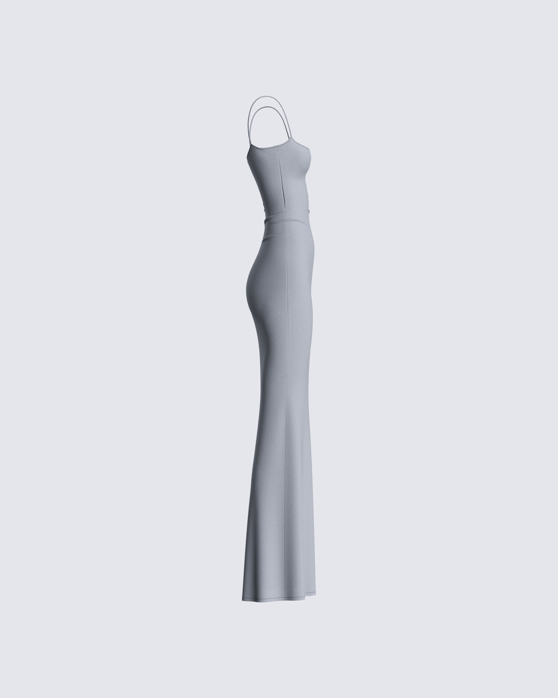 Grey Maxi Dress - Spaghetti Strap Bodycon Formal FINESSE Grey Maxi Dress - Spaghetti Strap Bodycon Formal FINESSE