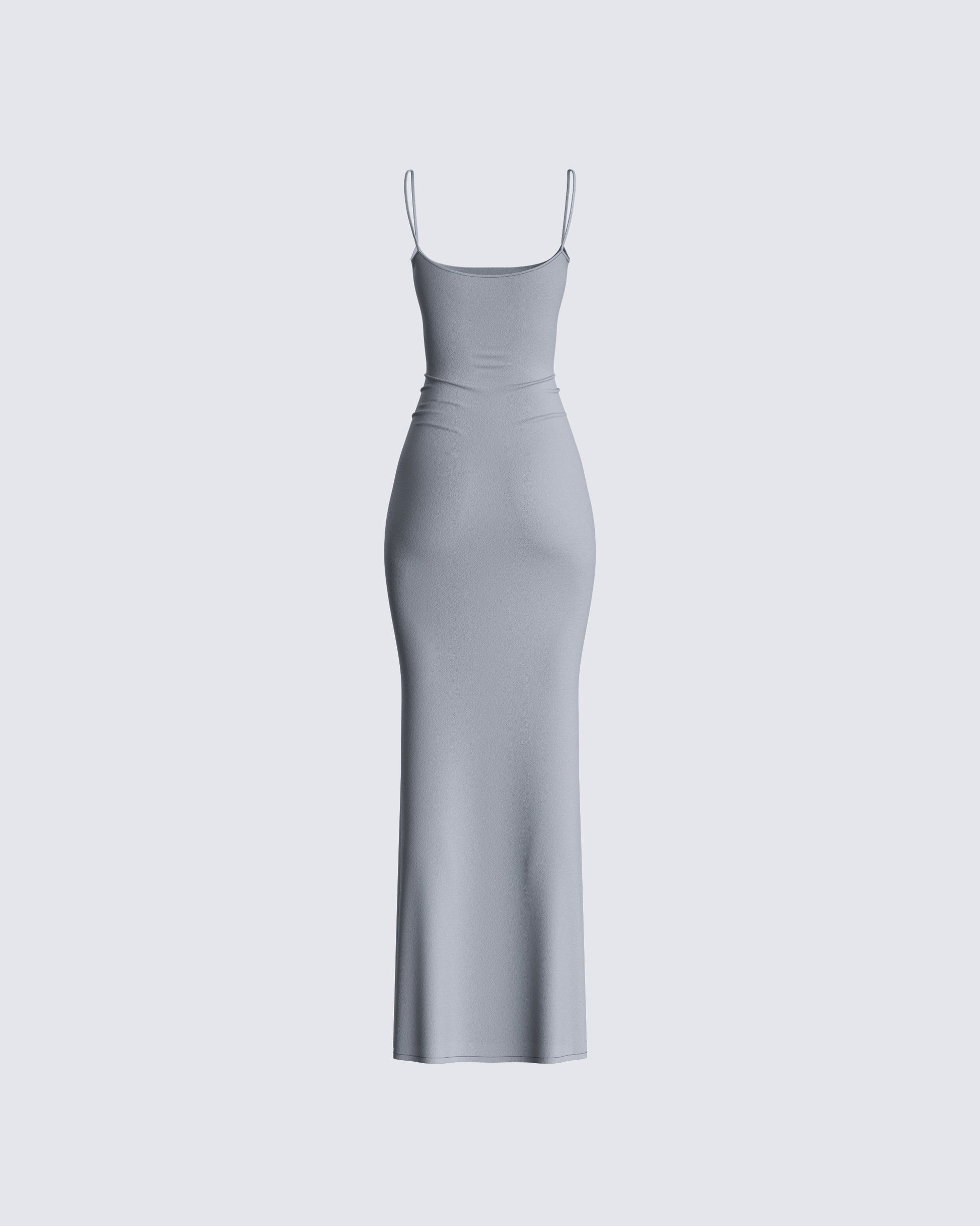 grey spaghetti strap maxi dress Spaghetti straps Silver sparkling wrapped maxi dress L / 8 / Silver