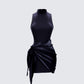 Lindsey Black Wrap Mini Dress