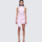 Lindsey Pink Wrap Mini Dress