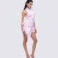 Lindsey Pink Wrap Mini Dress