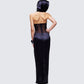 Lirael Black Sheer Corset Maxi Dress
