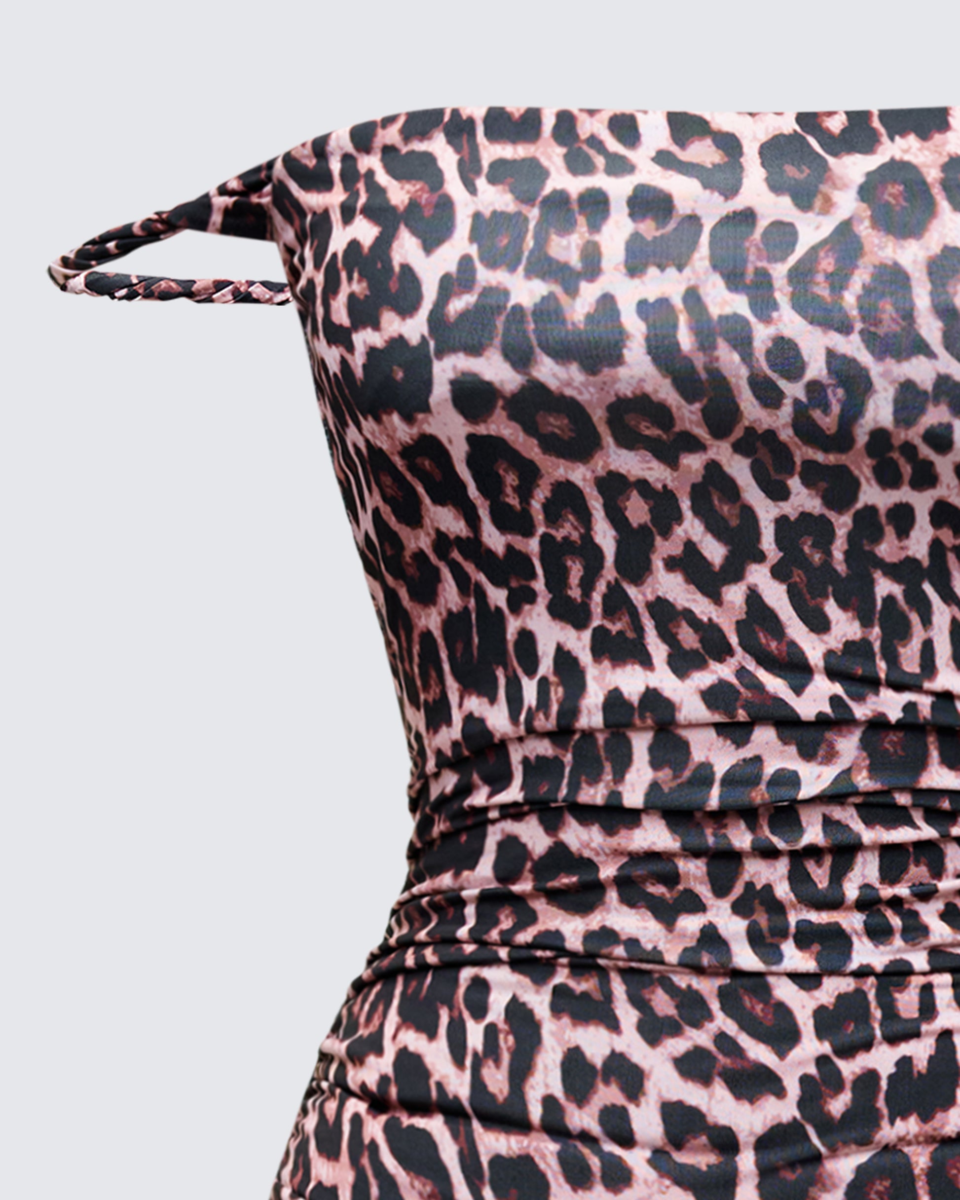 pink leopard print bodycon dress Nasty Gal Women's Ruched Keyhole Cut Out Leopard Print Mini Dress