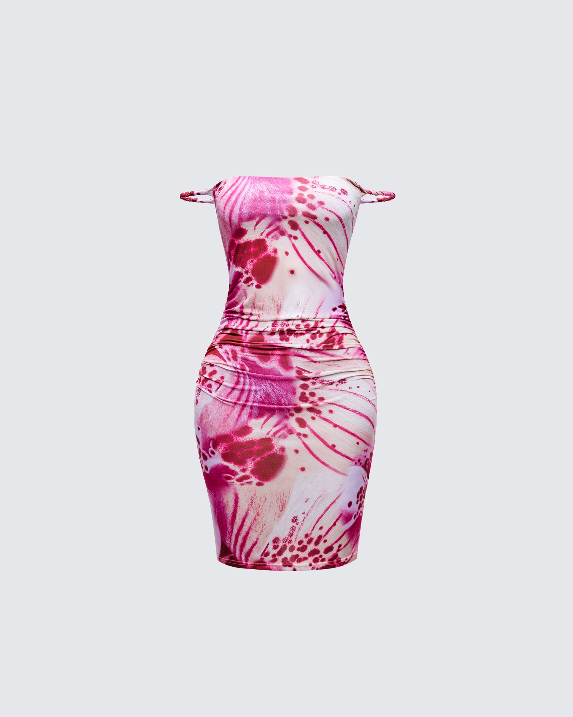lois mini dress in ivory Lois Multi Print Twist Strap Mini Dress