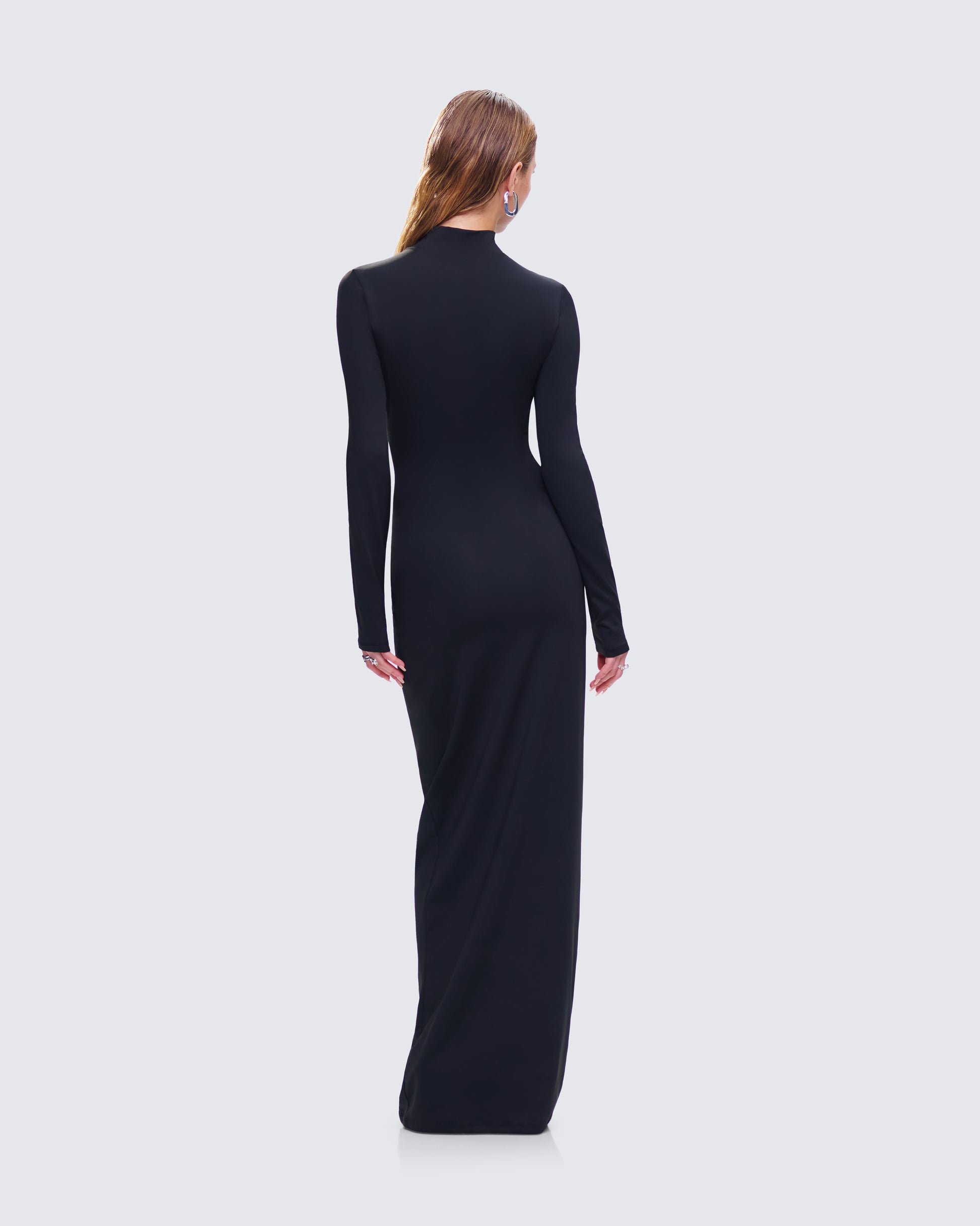 turtleneck black maxi dress Cotton Citizen Verona Turtleneck Maxi Dress