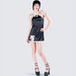 Lora Black Charmeuse Mini Dress