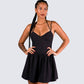 Lorella Black Poplin Mini Dress